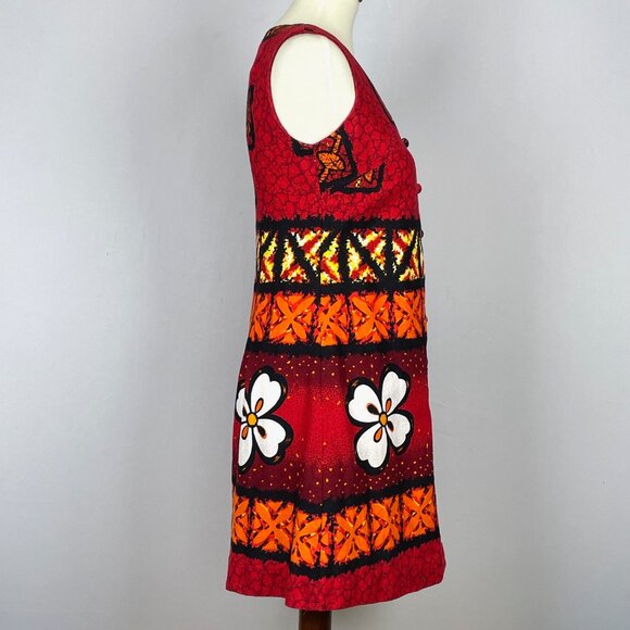 Vtg 60s 70s Penney's Hawaii Mini Dress Sz S/M Aloha Luau Floral Lounge Hippy Mod - Picture 3 of 6
